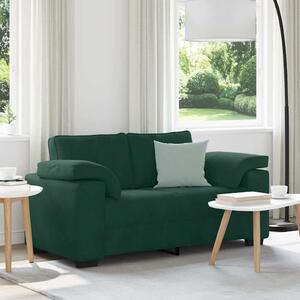 Sötétzöld bársony loveseat kanapé 160x77x82 cm