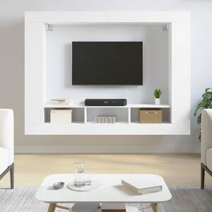 Fehér szerelt fa TV-szekrény 152 x 22 x 113 cm