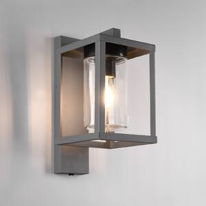Trio Lighting Lunga kültéri fali lámpa szürkületérzékelővel, Fekete, Alumínium, Modern
