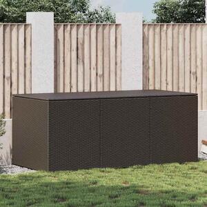 Barna polyrattan kerti tárolóláda 180 x 90 x 70 cm