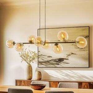 EMIBIG LIGHTING Lógó világítás Glassy, 8 izzós, fekete, borostyán, üveg, E14, dimmelhető, Fekete, Nappali / Étkező, fém, Modern