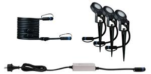 Paulmann Plug & Shine Sting Spot 2200K 3x alapkészlet, dimmelhető, Fekete, Alumínium, Modern
