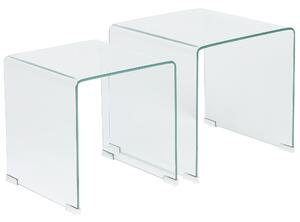 Modern Üveg Kisasztal Szett KENDALL