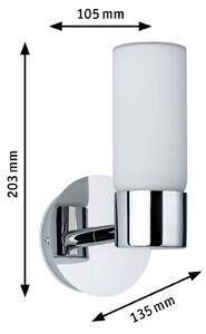 Paulmann Eleon falilámpa IP44 króm/opál 1-égő, dimmelhető, Króm / ezüst, Fürdőszoba, fém, Modern