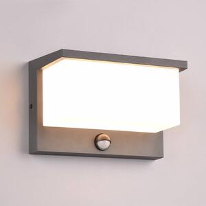 Trio Lighting LED kültéri fali lámpa Nestos, mozgásérzékelős, IP54, Fekete, Alumínium, Modern