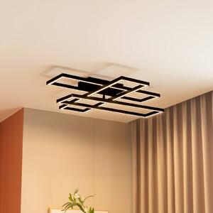 Lucande LED mennyezeti lámpa Tjado, 94 cm hosszú, fekete, fém, dimmelhető, Fekete, Nappali / Étkező, fém, Modern