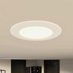 PRIOS Prios LED-es süllyesztett lámpa Rida, 10 darabos szett, fehér, 12 cm, CCT, IP44, dimmelhető, Fehér / opál, Fürdőszoba, Alumínium, Modern