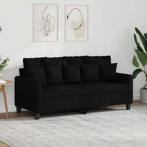 Kétszemélyes fekete szövetkanapé 140 cm