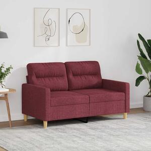 Kétszemélyes bordó szövet kanapé 120 cm