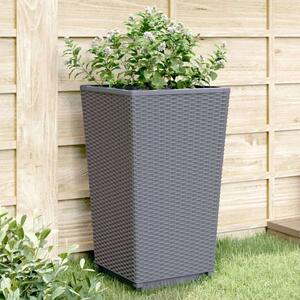 VidaXL 4 db szürke polipropilén kerti ültetőláda 32,5 x 32,5 x 57 cm