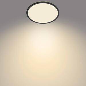 Philips SuperSlim LED mennyezeti lámpa, IP44, Ø 29,5 cm, fekete, dimmelhető, Fekete, Fürdőszoba, fém