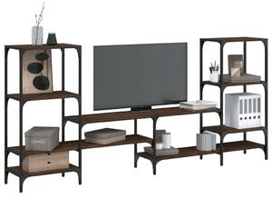 Modern TV Szekrény Szett - Barna Tölgy - 206,5x28,5x95 cm