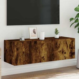 Füstös tölgy színű fali TV-szekrény LED-ekkel 100 x 35 x 31 cm