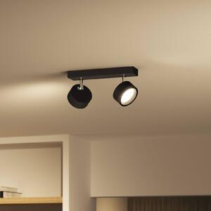 Philips Bracia LED mennyezeti spotlámpa, 2 izzós, fekete, Fekete, Nappali / Étkező, Alumínium, Modern