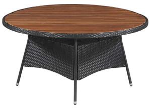 VidaXL polyrattan és tömör akácfa kerti asztal 150 x 74 cm