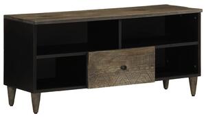 Fekete tömör mangófa TV-szekrény 100 x 33 x 46 cm