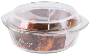 Sütőtál MagicHome, 2,5 l, boroszilikát üveg, kerek