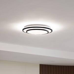 Lindby Smart LED mennyezeti lámpa Duala, fekete, Tuya, RGB, CCT, dimmelhető, Fekete, Nappali / Étkező, Műanyag