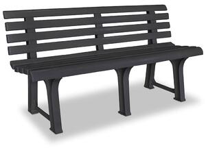Antracitszürke műanyag kerti pad 145,5 cm