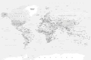 Öntapadó tapéta hagyományos fekete fehér világtérkép