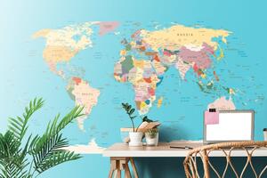 Öntapadó tapéta világtérkép megnevezésekkel