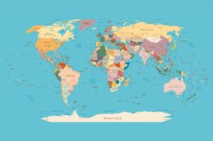 Tapéta világtérkép megnevezésekkel