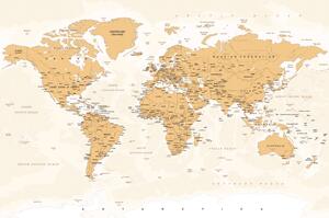 Öntapadó tapéta világtérkép vintage elemekkel