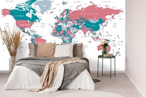 Tapéta világtérkép pasztell színekben