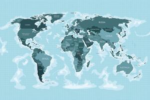 Öntapadó tapéta csodás térkép kék lehelettel