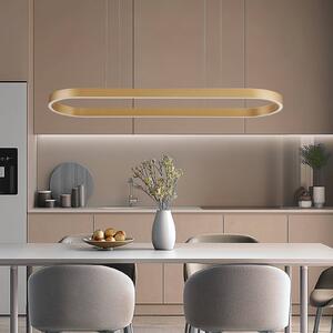 Lucande Smart LED függőlámpa Melinay, arany, CCT, Tuya, dimmelhető, Sárgaréz / arany, Nappali / Étkező, Alumínium, Modern