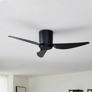 Lindby Aulo mennyezeti ventilátor, fekete, DC, csendes, Ø 123 cm, Fekete, Nappali / Étkező, fém, Modern