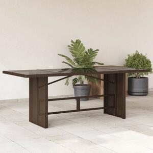 VidaXL Kültéri Asztal - Polyrattan - Üveglap - 190x80 cm