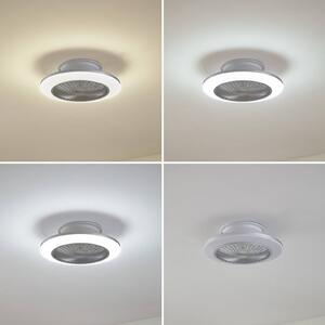 Lindby LED mennyezeti ventilátor Mamuti, ezüst, csendes, Ø 55 cm, dimmelhető, Alu / szürke / cink, Nappali / Étkező, Alumínium, Modern