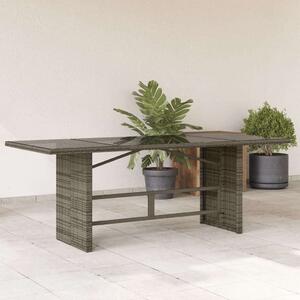 Vidaxl Polyrattan Kerti Asztal - Üveglap - 190x80x74 cm
