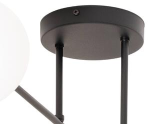EMIBIG LIGHTING Glassy mennyezeti lámpa, fekete/opál, 75 x cm, 4 izzós, dimmelhető, Fekete, Nappali / Étkező, Üveg, Modern
