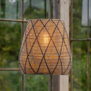 PR Home Lollo kültéri függőlámpa, természetes rattan megjelenés, Ø 38 cm, Barna / rozsda, Műanyag