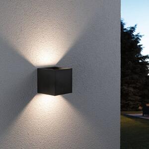 Paulmann LED kültéri falilámpa Cybo, RGBW, 10 cm, antracit, dimmelhető, Fekete, Alumínium, Modern
