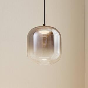 Lucande LED-es függőlámpa Avelina, Ø 14cm, 1-lámpás. fekete, Nappali / Étkező, Üveg, Modern