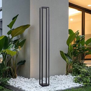 Lucande LED kültéri lámpa Thorvid, magasság 180 cm, fekete, Fekete, Alumínium, Modern