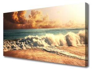 Vászonkép falra Ocean Beach Waves Landscape 100x50 cm