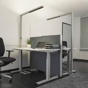 Arcchio LED irodai állólámpa Jolinda, 2 darabos szett, ezüst, 4.000 K, dimmelhető, Alu / szürke / cink, Dolgozószoba / Iroda, Alumínium, Modern