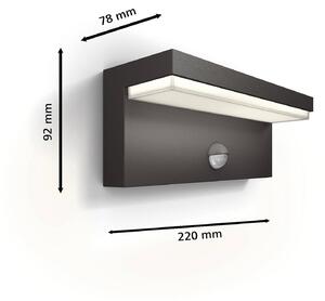 Philips LED kültéri fali lámpa Bustan UE, érzékelő, 4000 K, Fekete, Alumínium, Modern
