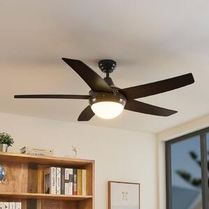 Lindby mennyezeti ventilátor világítással Auraya, csendes, fekete, Fekete, Nappali / Étkező, fém, Modern