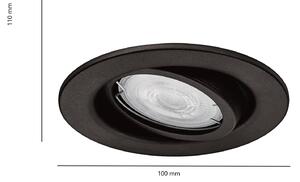 Philips Fresco kültéri süllyesztett lámpa, fekete, rozsdamentes acél, GU10, Fekete, Rozsdamentes acél, Modern