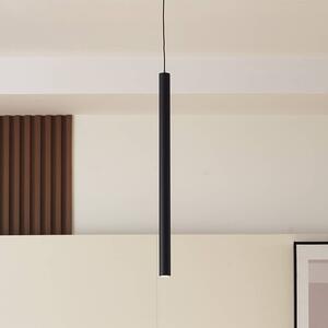 Lindby LED-es függőlámpa Lumaro, fekete, Ø3cm,alumínium,48V,dimmelhető, dimmelhető, Fekete, Nappali / Étkező, Alumínium, Modern