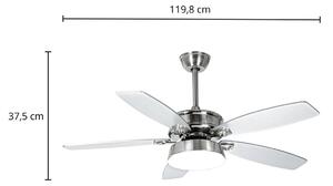 Lucande LED mennyezeti ventilátor Kuvio, DC, csendes, Ø 120 cm, CCT, Alu / szürke / cink, Nappali / Étkező, fém, Modern
