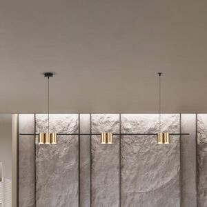 Eko-Light Lógó lámpa Genesis, alumínium fekete/arany, 7 x GU10, hosszúság 150 cm, dimmelhető, Fekete, Nappali / Étkező, Alumínium, Dizájn