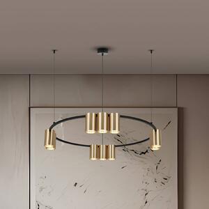 Eko-Light Lógó világítás Genesis, alumínium, fekete/arany, 10 x GU10, Ø 60 cm, dimmelhető, Fekete, Nappali / Étkező, Alumínium, Dizájn