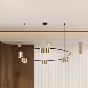 Eko-Light Lógó világítás Genesis, alumínium, fekete/arany, 15 x GU10, Ø 100 cm, dimmelhető, Fekete, Nappali / Étkező, Alumínium, Dizájn