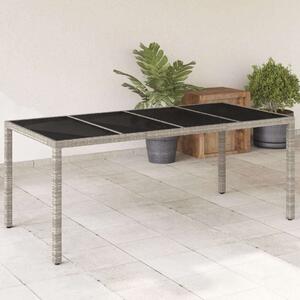VidaXL Polyrattan Kerti Asztal - Üveglap - 190x90x75 cm